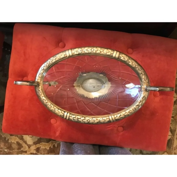 NW CLASSIC TOUCH DECOR BRASS/CRYSTAL FOOTED BOWL - Picture 2 of 7